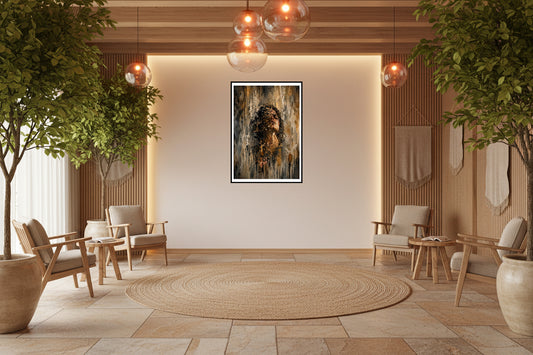An expressive textured portrait symbolising personal growth, resilience, and transformation. Emerging through layers of struggle and experience, the piece reflects the quiet strength found while becoming who you are meant to be.