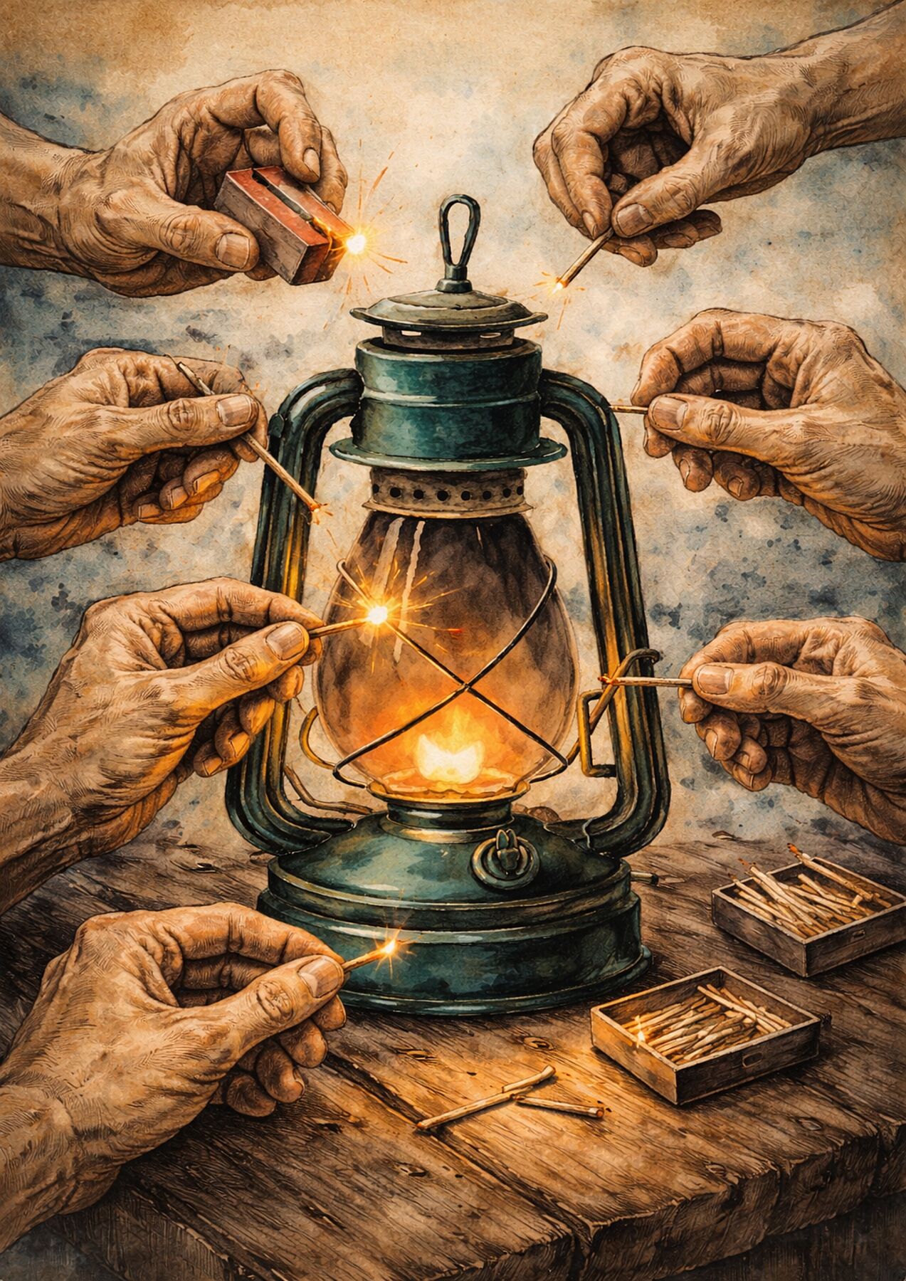 Endless Light artwork representing unity, shared strength, and the idea of keeping the light alive together.